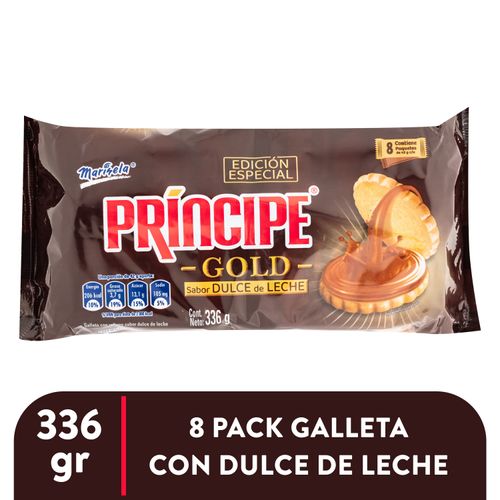 Galleta Marinela principe gold dulce de leche - 336 g