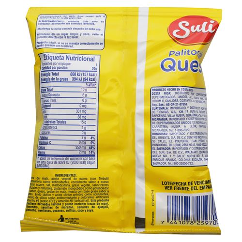 Snack Suli palitos de queso - 30 g