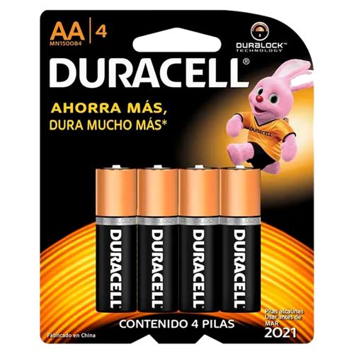 Batería Duracell Alcalina AA Basico - 4 Unidades