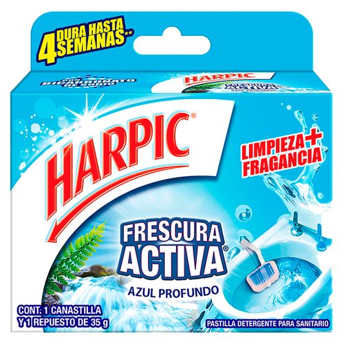 Canastilla Para Sanitario Harpic Limpieza azul - 35 g