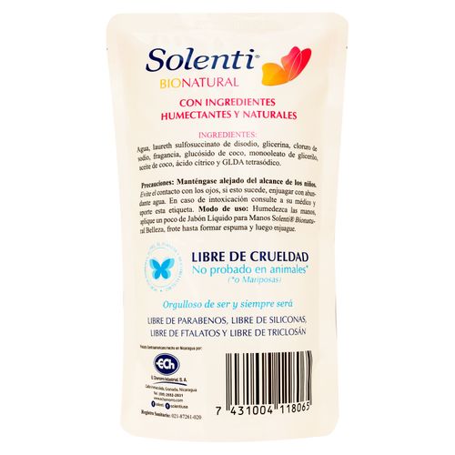 Jabón Liq Solenti Bio Belleza 450Ml