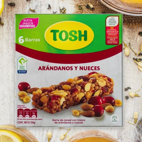 Barra de cereal Tosh arándanos y nueces - 138 g