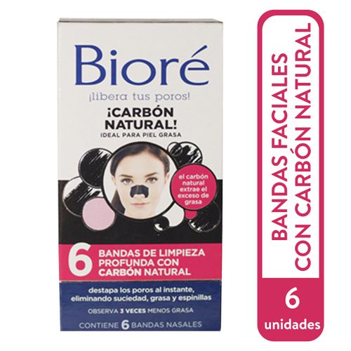 Biore Bandas De Limpieza Profunda Con Carbon Natural 6 Uds