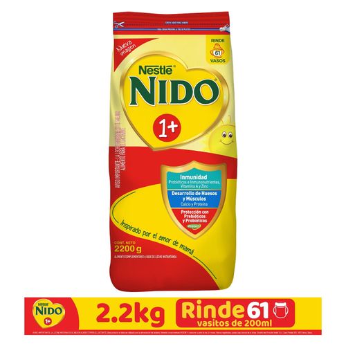 Leche Instantánea Nestlé® NIDO® 1+ Protección® Alimento Complementario Bolsa- 2.2kg