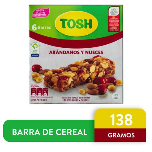 Barra de cereal Tosh arándanos y nueces - 138 g