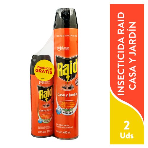 Insecticida Raid Casa Jardin Pack 626 Ml