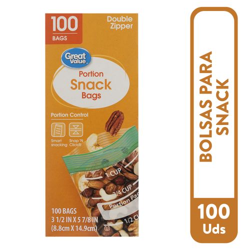 Bolsa Great Value Para Snacks 100u