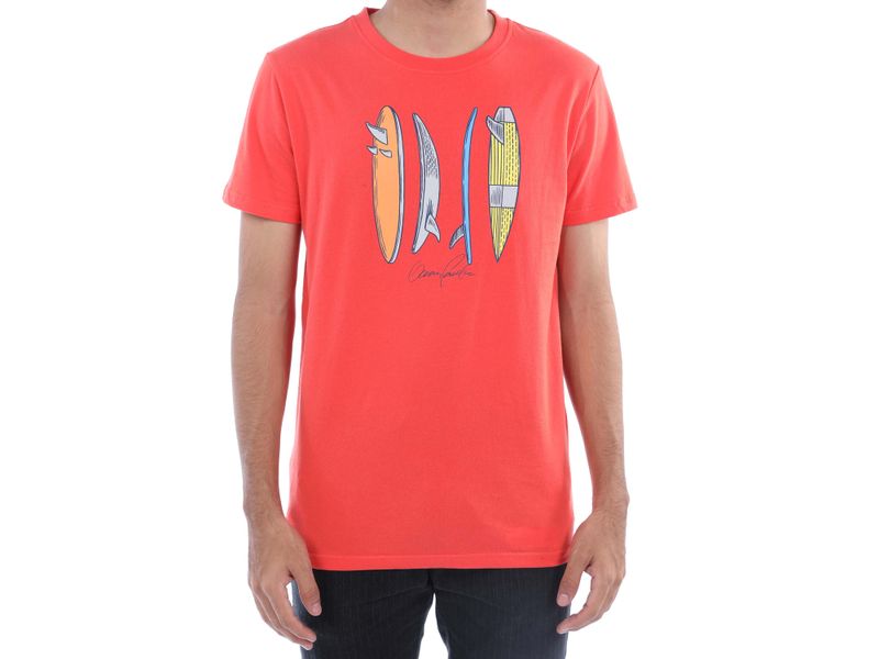 T-Shirt-Ocean-Pacific-Para-Caballero-Color-Rojo-Cuello-Redondo-Talla-S-XL-1-36080