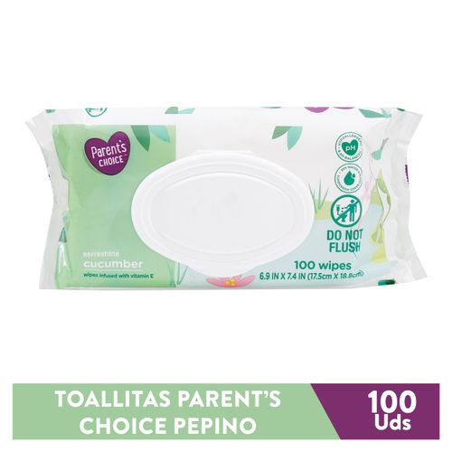 Toallas húmedas Parent's Choice pepino - 100 uds