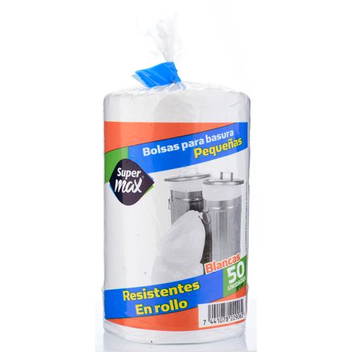 Bolsa Bas Supermax Blanca Roll Peq 50U