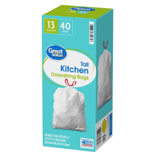 Bolsa Bas Great Value Blanca 13 Gal 40Un