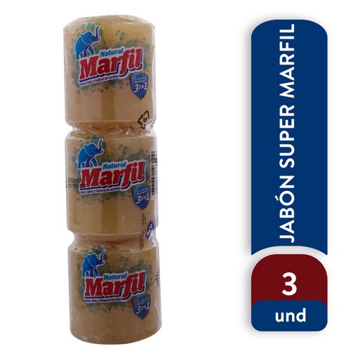 Jabón Super Marfil Natural 3 Unidades - 960Gr