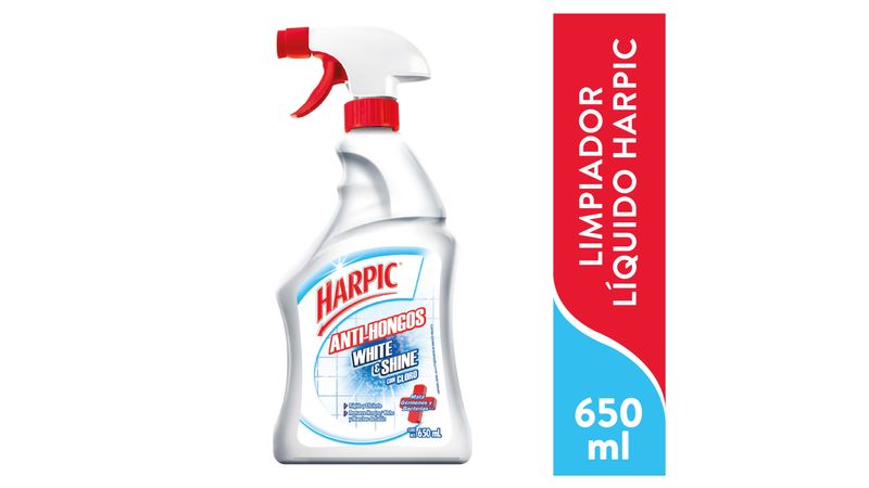 Limpiador para baños con atomizador antihongos Harpic White & Shine con  cloro 650 ml