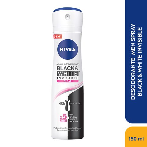 Desodorante Nivea Spray Femenino Black & White Invisible - 150ml