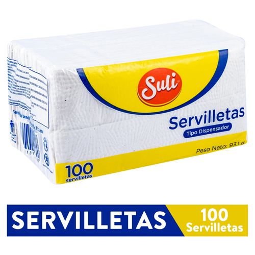 Servilleta Suli Dispensador Blanca - 100 Unidades