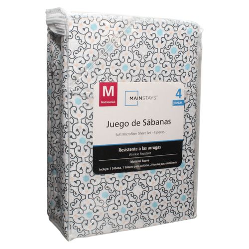 Set Mainstays de Sabanas Matrimmonial Azulejo