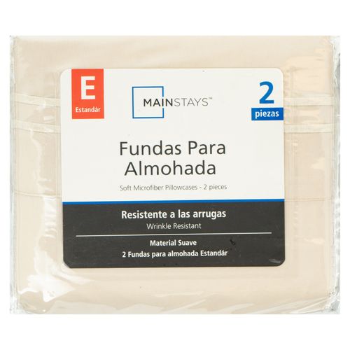 Set Mainstays de 2 Fundas Bordado Beige