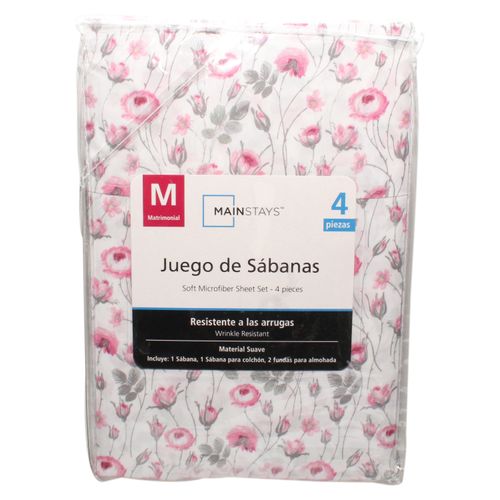 Set Mainstays de Sabanas Matrimonial Rosas