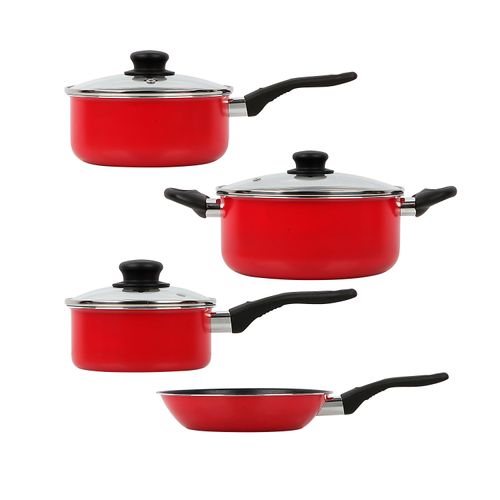 Batería De Cocina Mainstays Color Roja - 7 Piezas