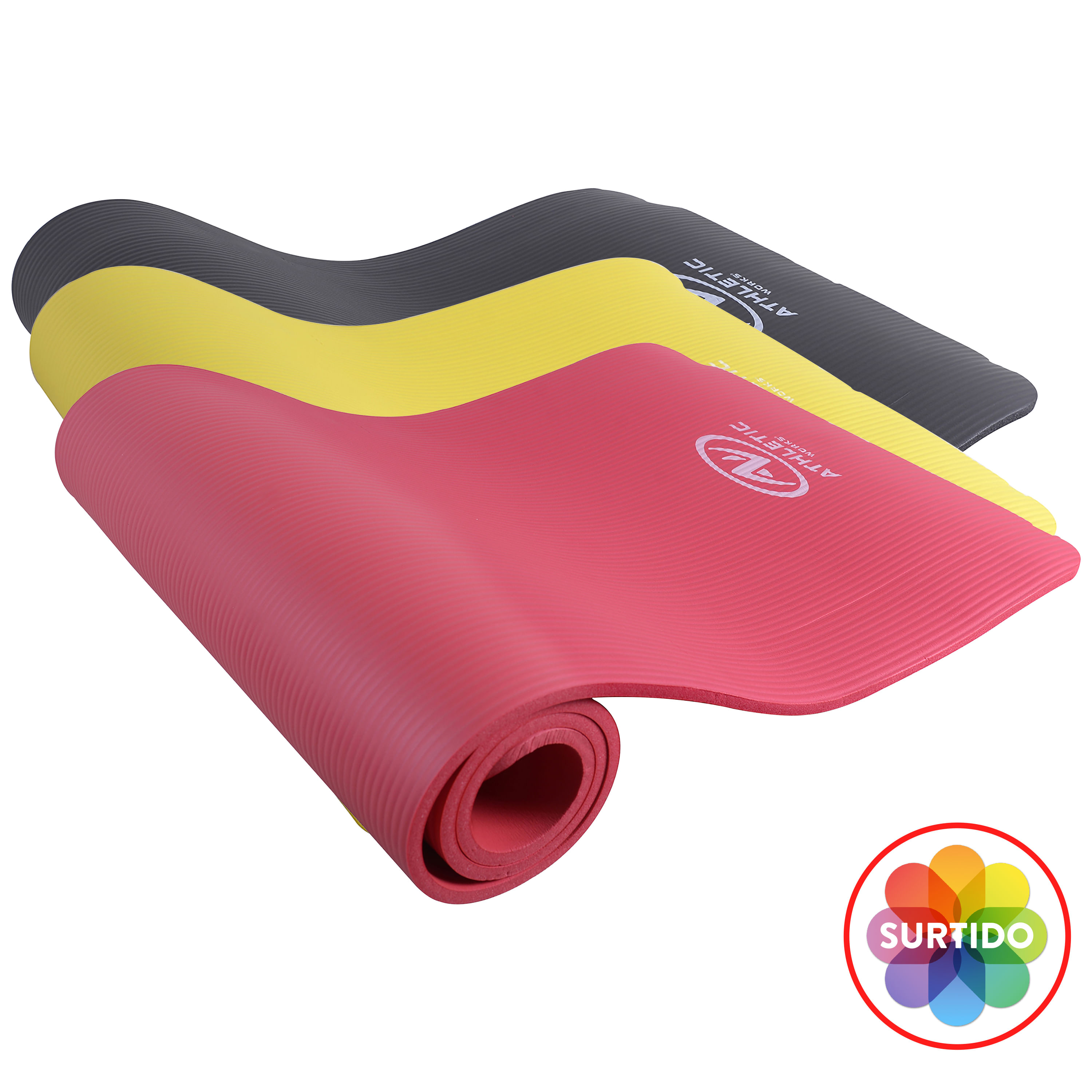  DRGRG Esterilla de yoga antideslizante para fitness, yoga,  pilates, fitness, esterilla de yoga para yoga, pilates, fitness (color  rojo, tamaño: 0.591 in) : Deportes y Actividades al Aire Libre