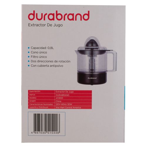 Extractor Durabrand de jugo 0.8 L de capacidad