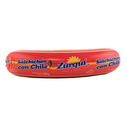 Salchichon Zurqui Con Chile - 200Gr