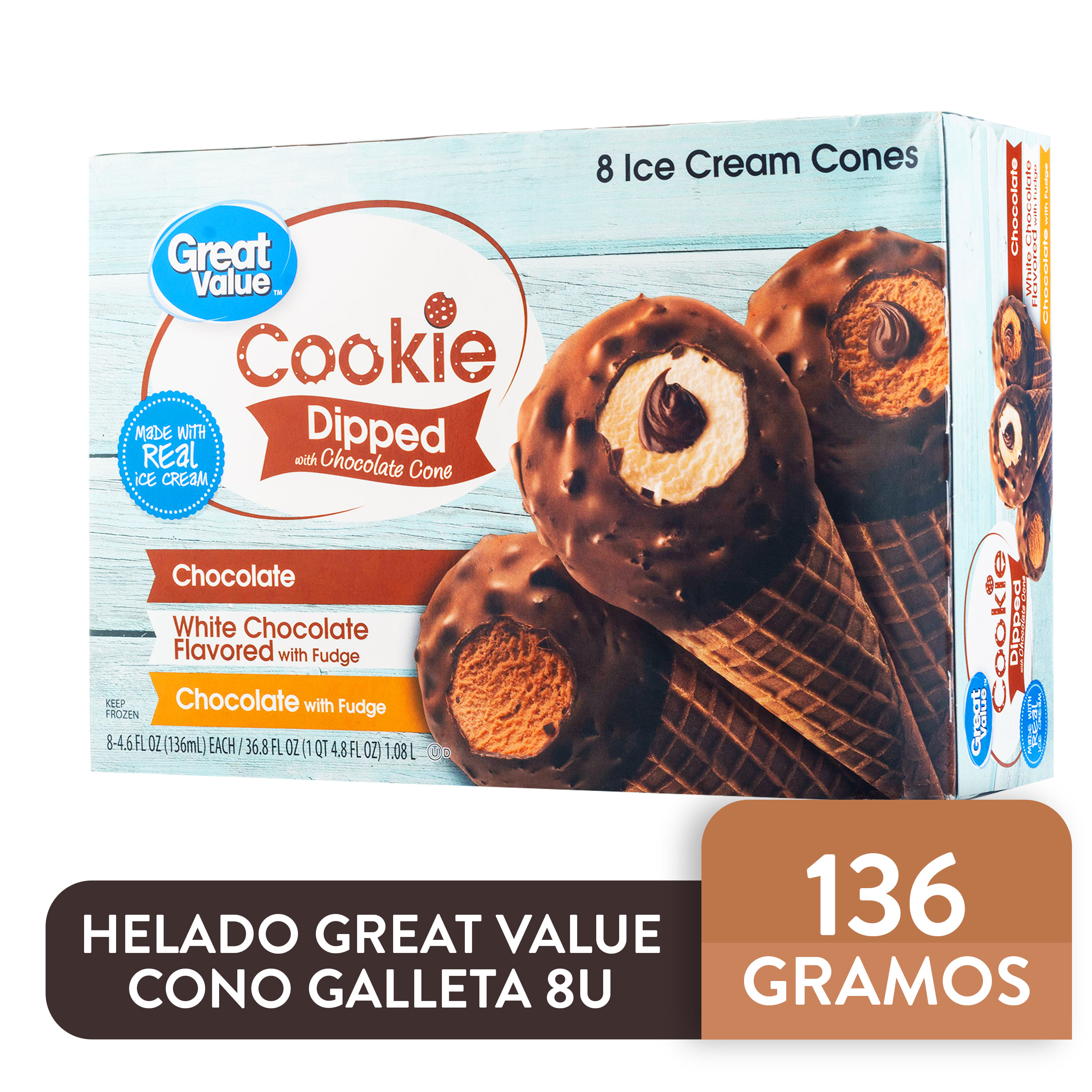 Comprar Helado Great Value Cono Galleta 8 Unidades - 136gr | Walmart  Nicaragua