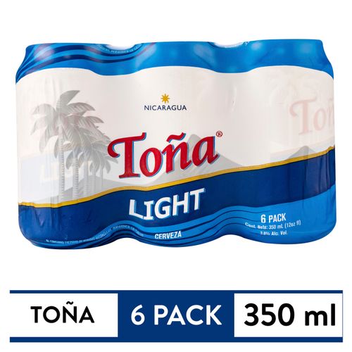 Cerveza Toña light refrescante en lata 6 pack - 2100 ml