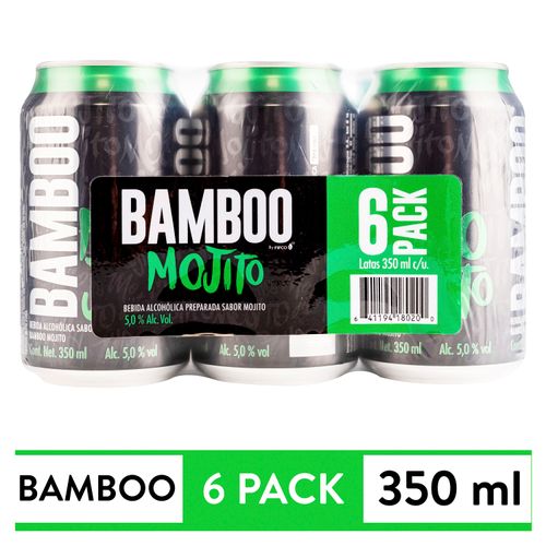 6 Pack Bebidas Mojitos Bamboo - 350 ml