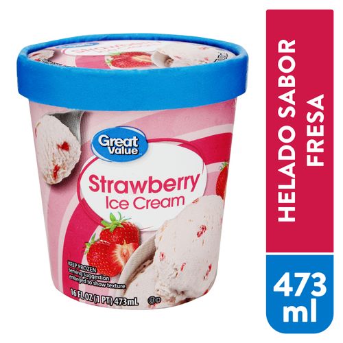 Helado Great Value De Strawberry 16Gr