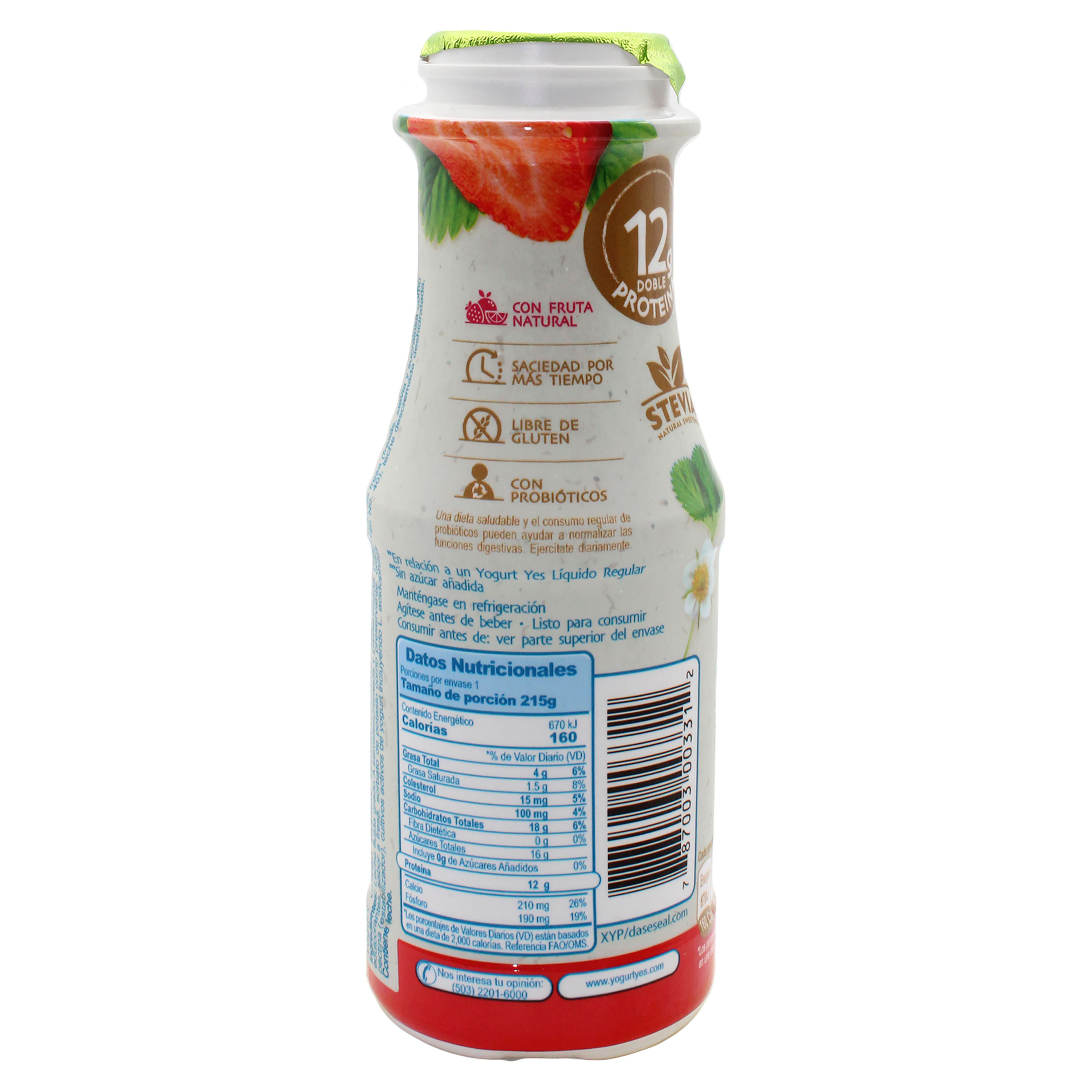 Comprar Yogurt Yes Líquido Griego Sin Azúcar Fresa 215gr Walmart