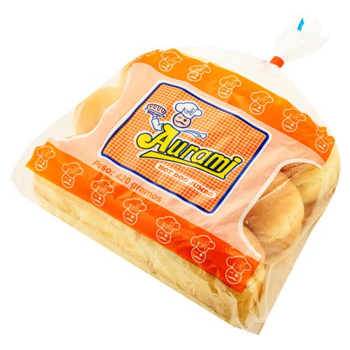 Pan de hot dog Aurami jumbo empacado, 6 uds - 420 g