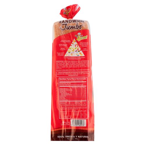Pan Aurami para Sándwich Jumbo - 735 g