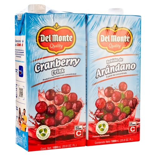 2 Pack Jugo Del Monte Arandanos - 1000Ml