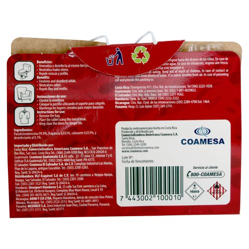 Desodorante Sanitario Saniodor Pastilla Cereza 60Gr