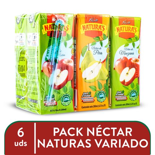 6 Pack Nectar Naturas Surtido - 200Ml