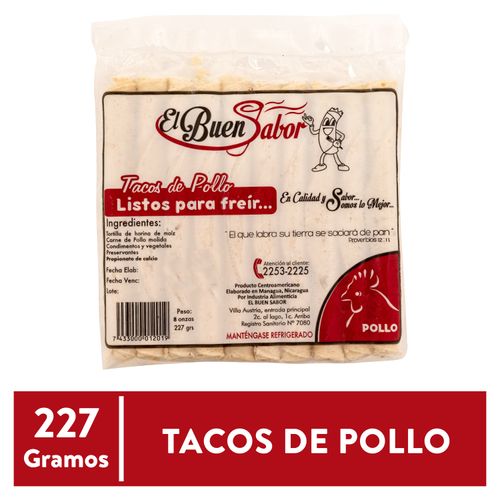 Taco El Buen Sabor Congelado de Pollo- 227 g