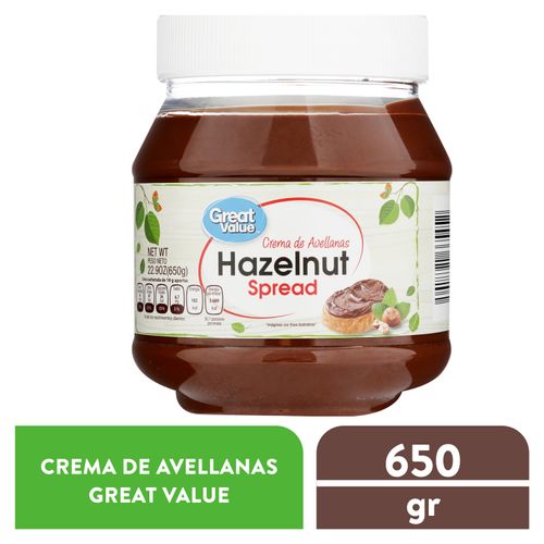 Crema Great Value de avellanas - 650 g