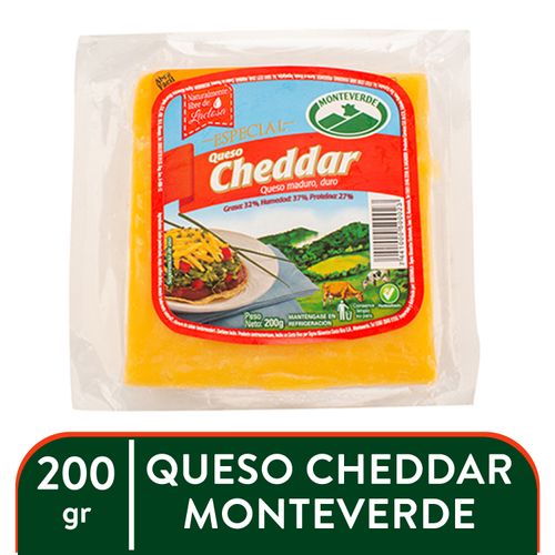 Queso Cheddar Monteverde - 200Gr