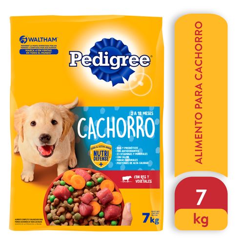 Alimento seco Pedigree para perros cachorros sabor res con vegetales - 7 kg