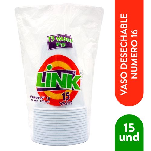 Vaso Link Desechable N16 15 Unidades