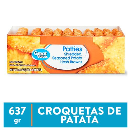 Hash brown Great Value patties - 640 g