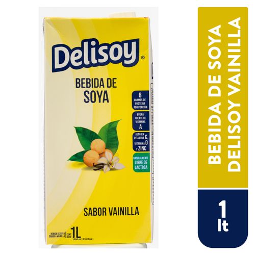 Bebieda de Soya Delisoy Vainilla Lactosa - 1000 ml