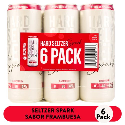 Bebida Seltzer Spack Raspberry 6Pack Lata - 350ml
