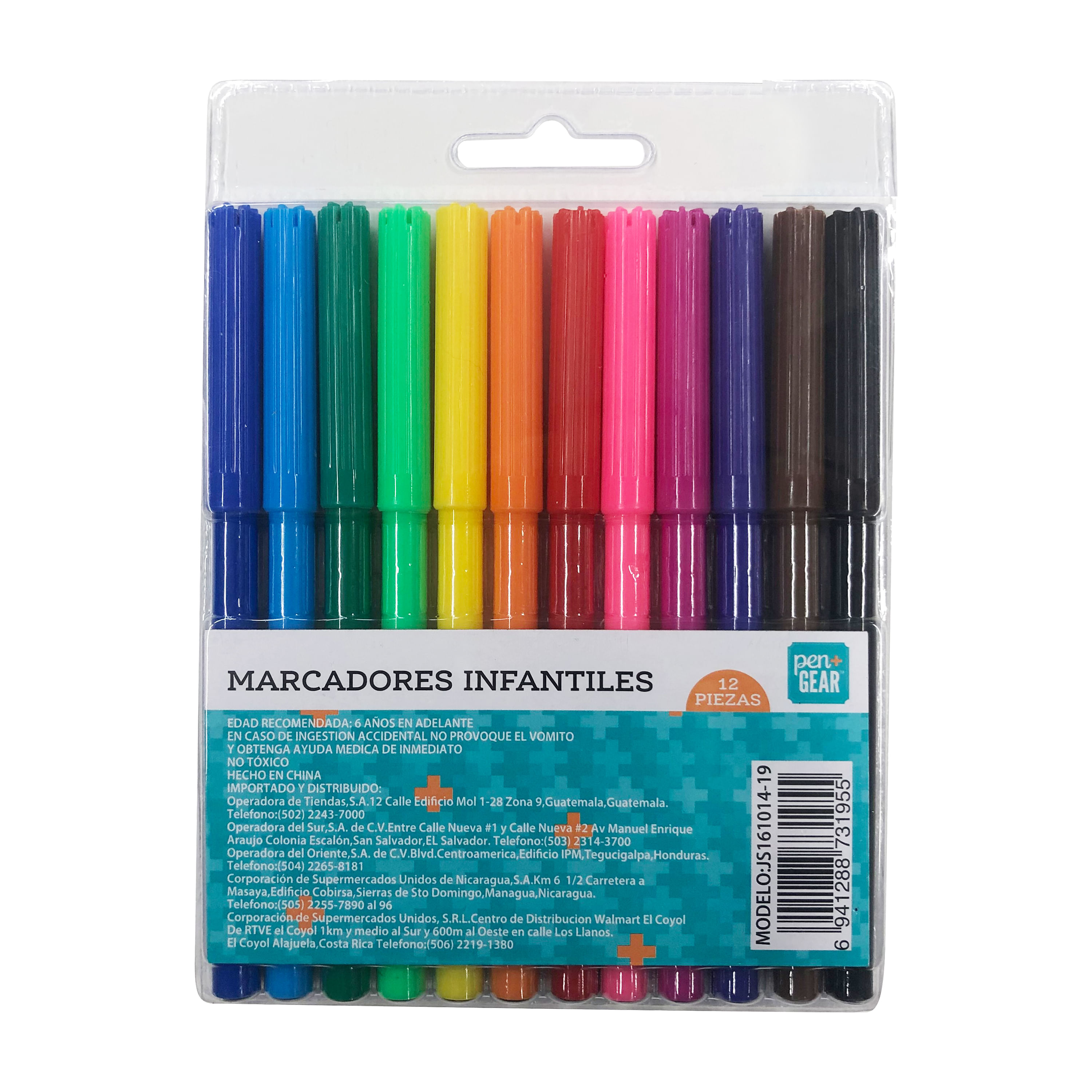 MP, Set de 12, Rotuladores Punta Fina, Marcadores con Colores Surtidos,  Estuche con 12 Colores, Óptimo para Material Escolar y de Oficina, Punta