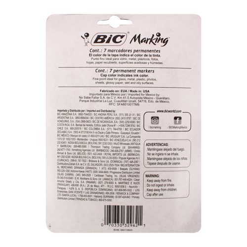 Marcador permanente Bic color collection - 6 Uds
