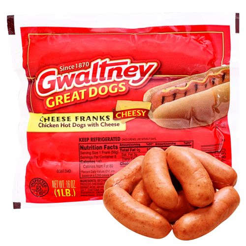 Salchicha Gwaltney Con Queso Great Dogs-16oz