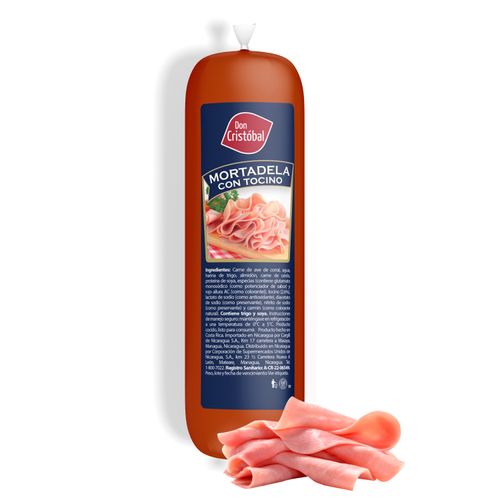 Mortadela con Tocino Granel Don Cristóbal - Precio por libra