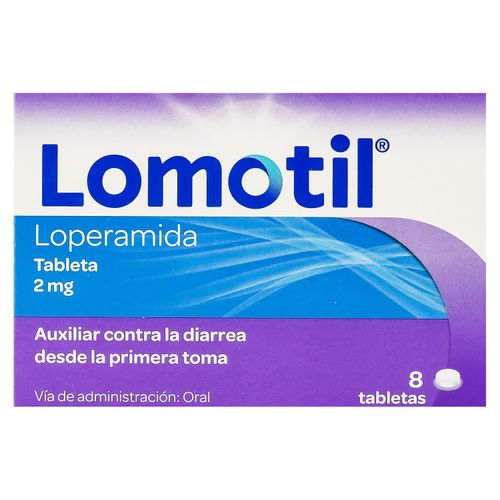 Lomotil loperamida 2 mg caja 8 tabletas - Precio indicado por caja