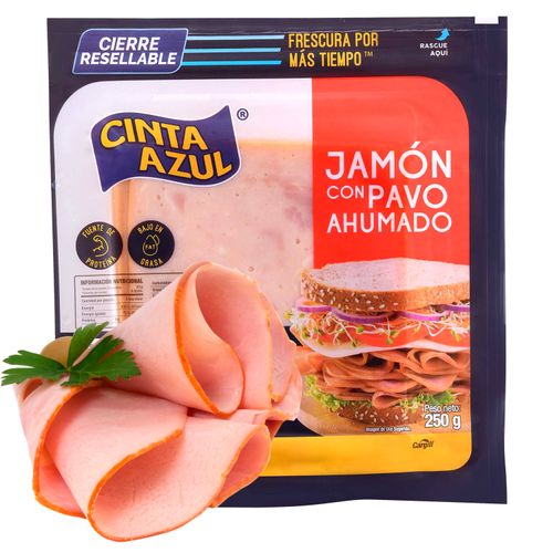 Jamón De Pavo Cintua Azul Light Ahumado - 250gr